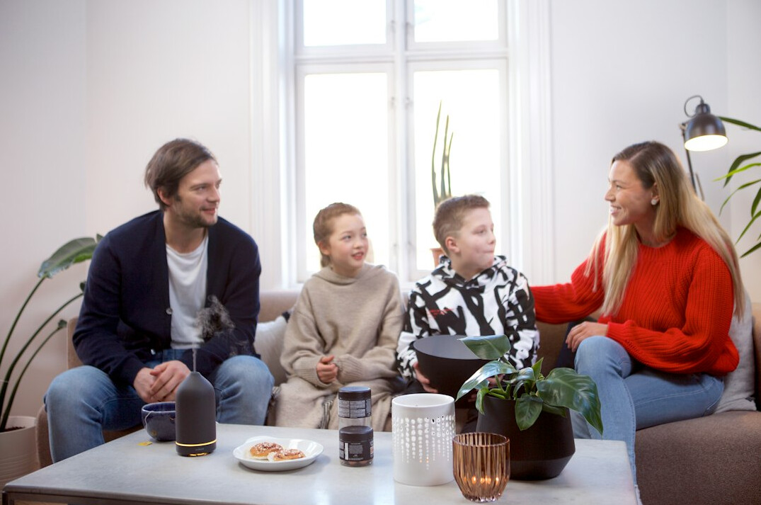 family discussing together