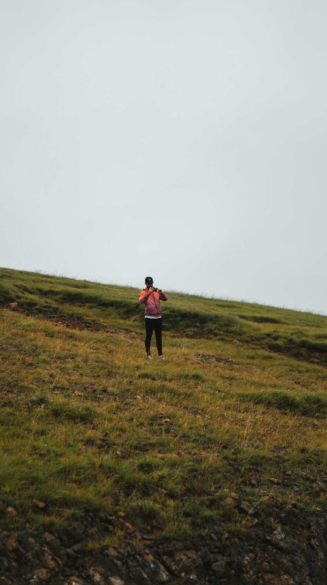 person walking in nature